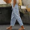 Women's Leopard Print Casual Pants with Elastic Waistband and Side Pockets