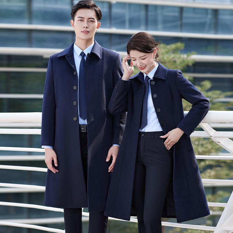 Unisex Professional Mid-Length Wool Blend Overcoat