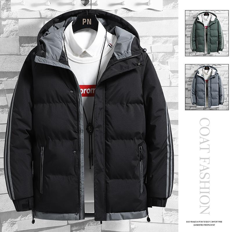 Hooded Down Cotton Jacket Men's Middle-aged Young and Thickened Warm Cotton Jacket Winter Jacket Top Hooded Padded Jacket Cotton Jacket Cotton Jacket