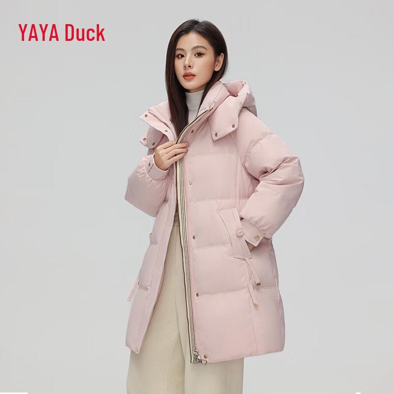 Yaya Damen 2025 Winter Mittellange Kapuzen-Daunenjacke