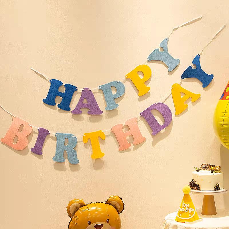 Ins Style, Happy Birthday Macaron Banner, Baby Party, Birthday, Party Photo Props, Decorate Walls, Set Up Props