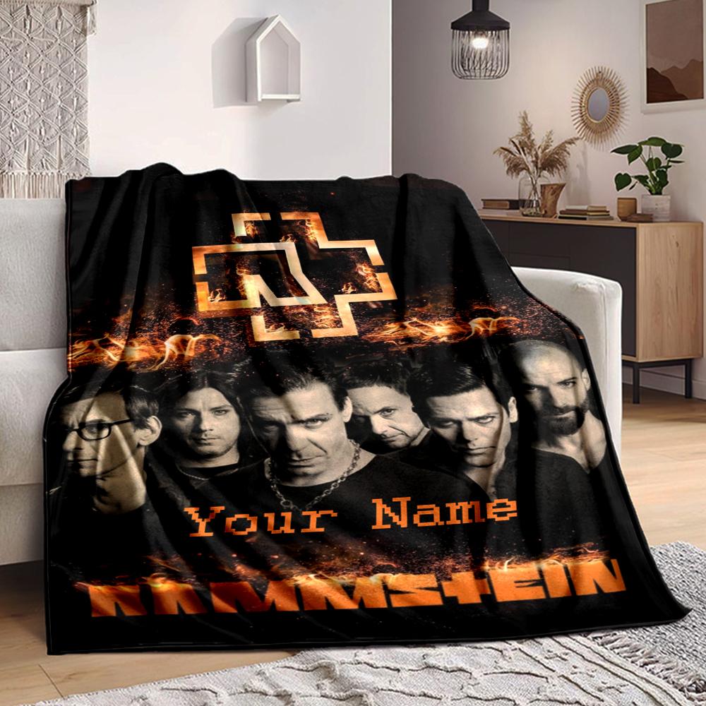 Custom 1pc Rammstein Metal Music Poster Blanket, Soft And Comfortable Blanket, Casual Warm, Camping Travel Blanket, Birthday Gift Q9122009