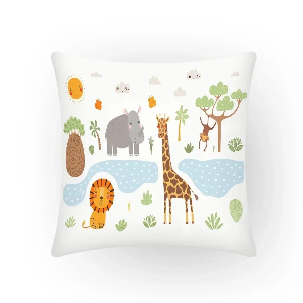 Various Animal Pattern Decorative Pillow Covers Car Sofa Square Cushion Pillow Covers