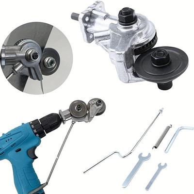 1pc Electric Drill Board Cutting Machine, Metal Punch Drill Attachment with Adapter, Double Head Board Punch Cutting Machine