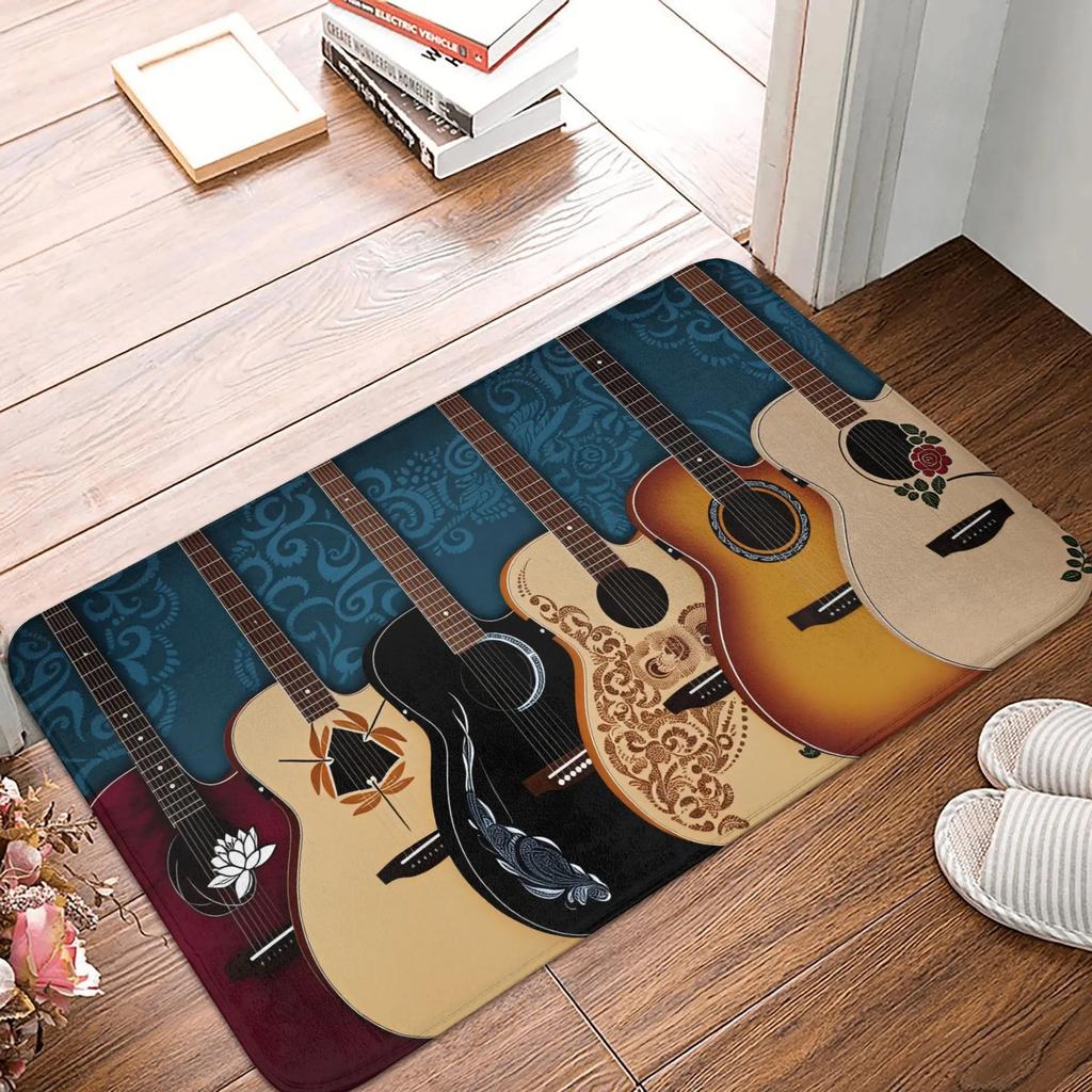 Doormat Guitars Front Door Mat Non-Slip Welcome Mats Floor Mat Entrance Mat Doormat for Kitchen Bedroom Bathroom Home Decor
