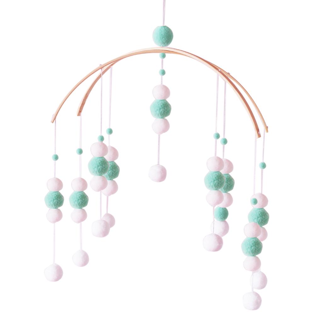 

Колокольчик для детской комнаты в виде шара для волос, подвесное украшение для детской кроватки в виде шара для волос, подвесной колокольчик для потолка зелёный