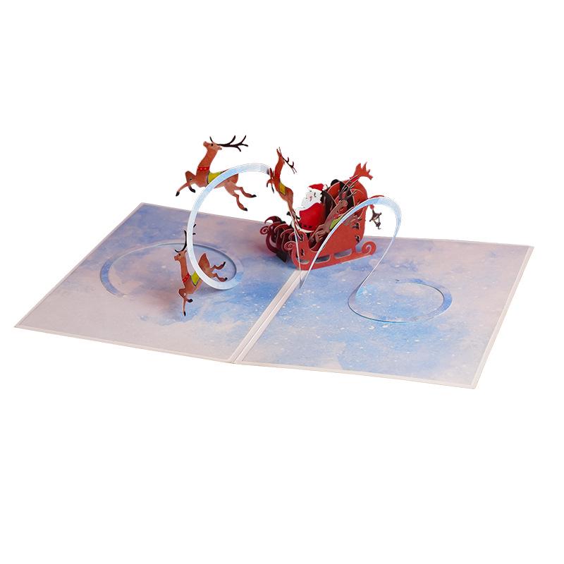 3D Pop-up Christmas Card with Custom Envelope and Hot Stamping