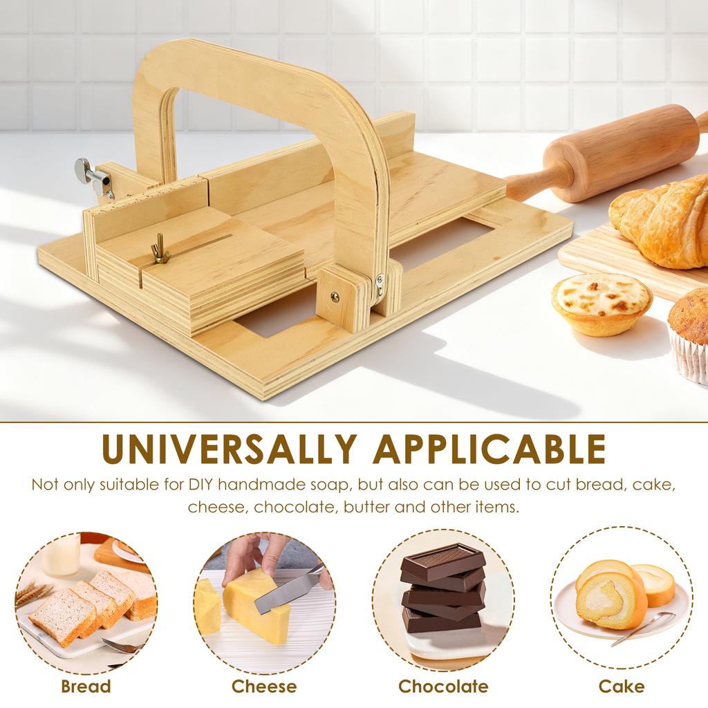 Holz Seifenschneider Verstellbarer Draht Handgemachte Seifenherstellung Hobel Mehrzweck DIY Kerzen Trimmer Käse Butter Brot Schneidewerkzeug
