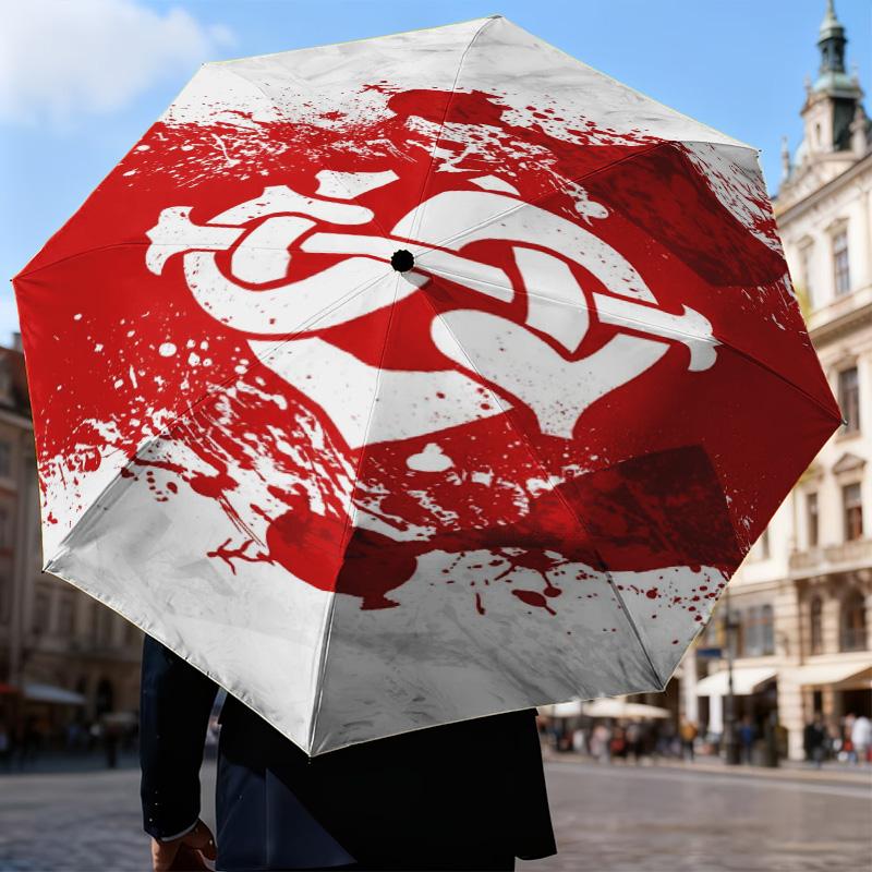 1PC SC Internacional1 Printed Umbrella Folding Umbrella, Automatic Umbrella 8-Frame for Travel, Camping Fan Gifts Christmas Gifts