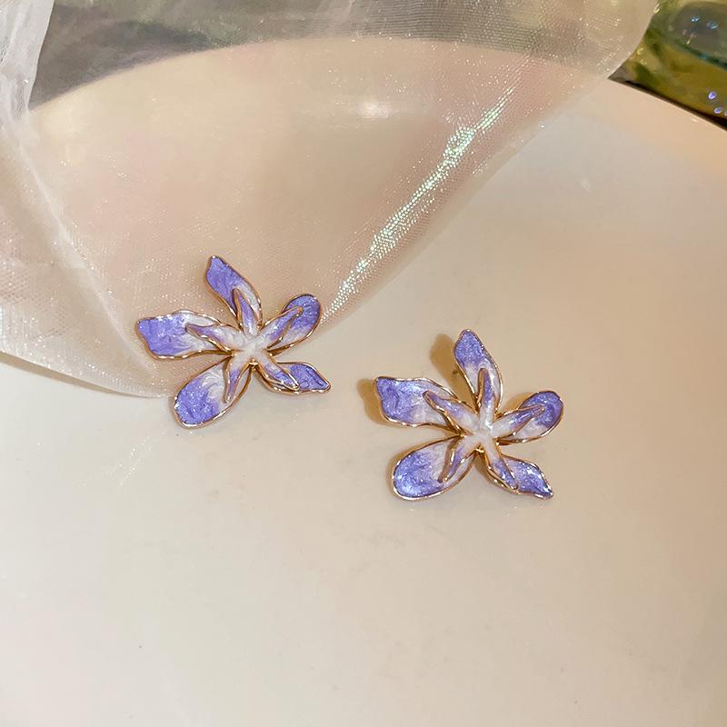 

Европейский и американский преувеличенный дизайн длинные серьги-кисточки с цветами в фиолетовом/серебристом цвете для женщин