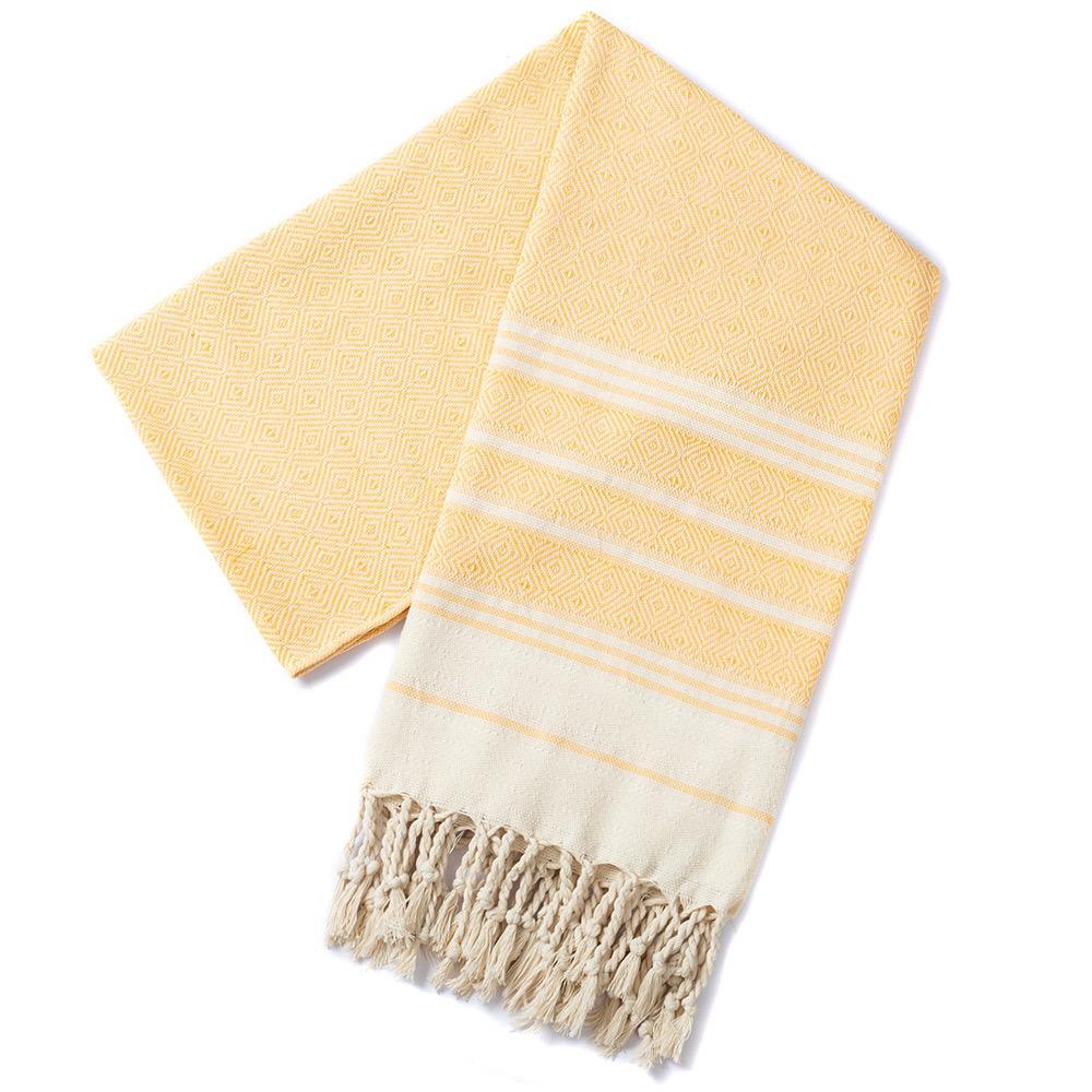 Striped Logo Sand-Free Outdoor Summer Travel Bath Pool Swim Use Colorful Cotton Turkish Beach Towel With Tassel