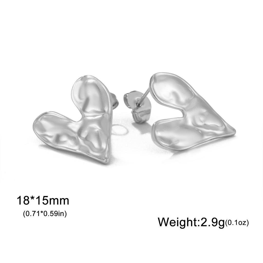 Lucktune Heart Stud Earrings Women Stainless Steel aros mujer Love Cutout Piercing Earrings Trend Kpop Jewelry Gift New