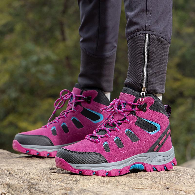 Foreign Trade Mountaineering Shoes Men's High-top Large Size Breathable Anti-splashing Non-slip Camping Shoes Women's Outdoor Mountaineering Shoes Men