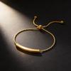 18k Gold Engraved Adjustable Pull-string Bracelet for Women - Instagram Style, Light Luxury, High-end Feel, Colorfast Jewelry Piece
