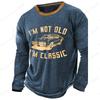 Vintage Men's Long Sleeve T-shirt 3d Letter Print Graphic T Shirts Men Fashion Tops Tees Outdoor Sports Tops