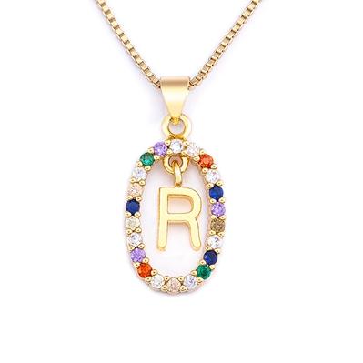 Nidin New Colorful 26 Letters A - Z Initial Alphabet Pendant Long Chain Necklace Jewelry Women Accessories Gift