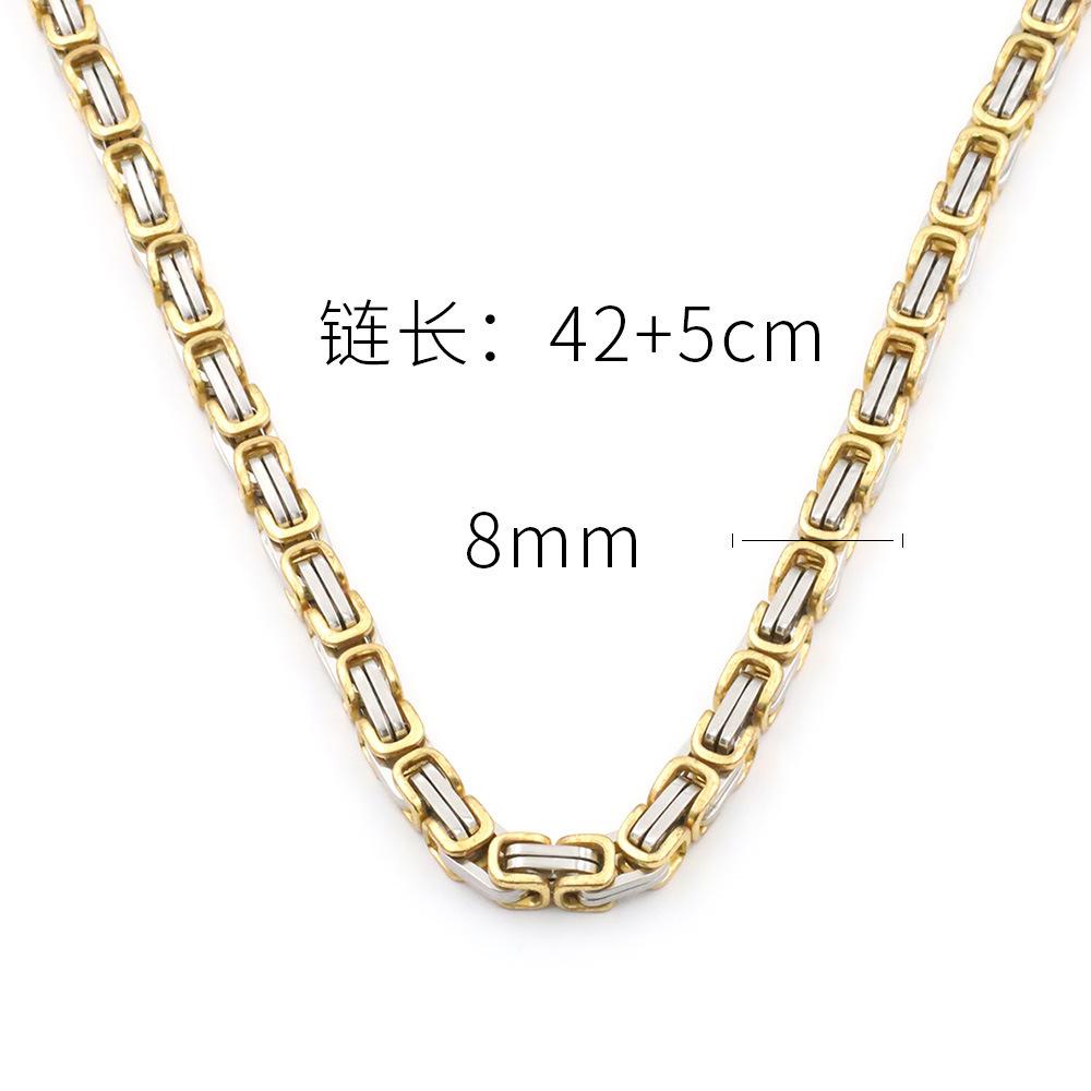 Wind Persönlichkeit Einfache Titanstahl Halskette 18K Gold Vakuum Beschichtet Kubanische Kette Schlangenknochen Kette