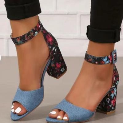 Fashion Women Shoes Thick High Heels Sandals Vintage Fashionable Open Toed Fish Mouth Sandals Broadband Women'S Sandals Summer 2024