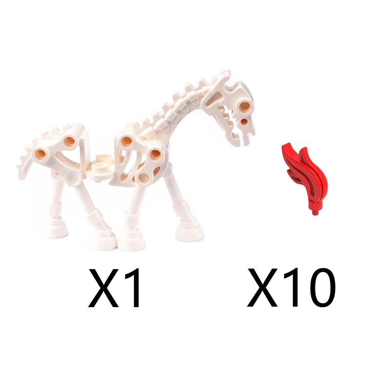 Halloween Decorative MOC Building Blocks Pumpkin Carriage Tombstone Skeleton Flame Horse Accessories Elf House Bricks Toys Gifts