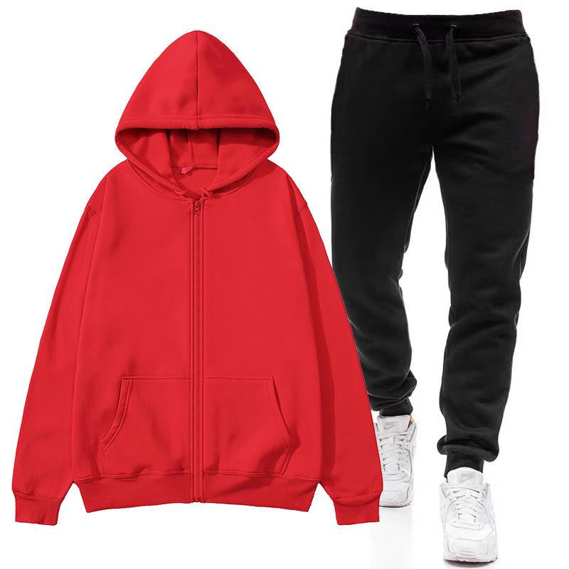 Unisex Fleece Hoodie + Black Joggers Two-Piece Set