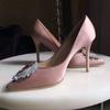 Fashion New Rhinestone Pointed High Heels Wedding Shoes Sexy Satin Women Pumps
