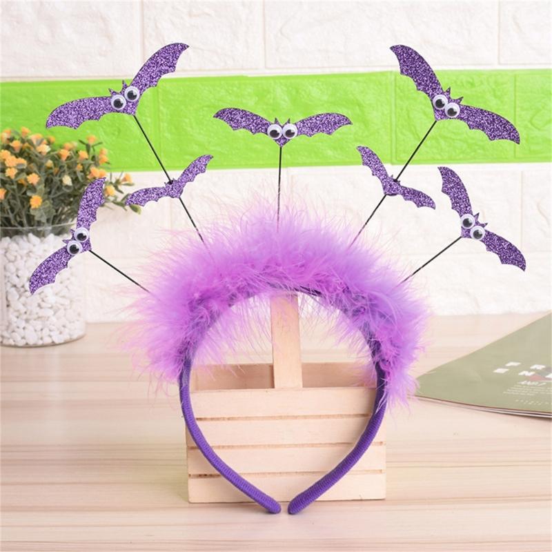 Gothics Sequins Bat Hairband for Adult Kids Cosplay Party Costume Day of the Death Bat Headpiece Halloween Accessories