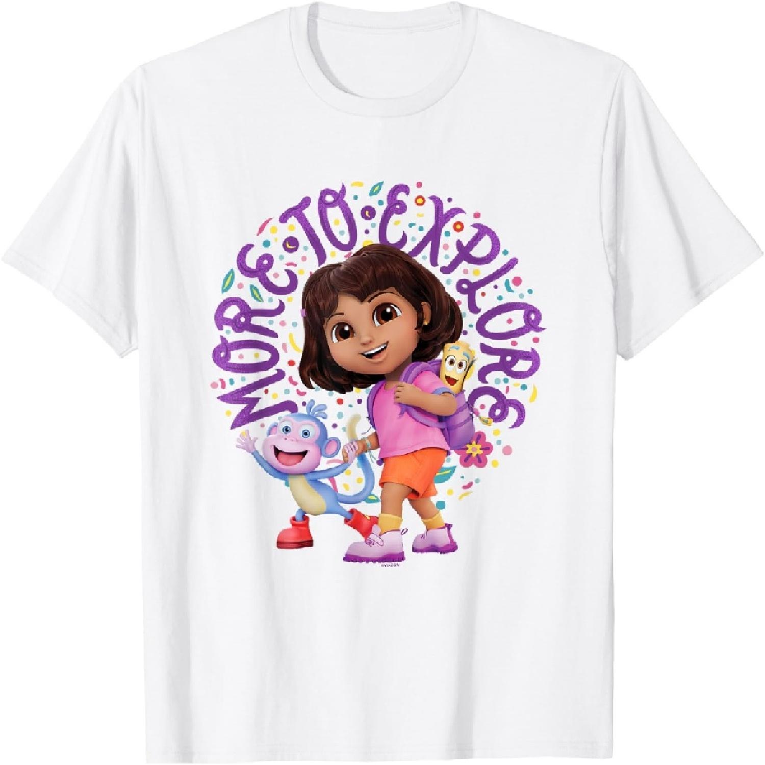 Футболка с логотипом Dora the Explorer More To Explore, цветная, с большим сундуком S белый