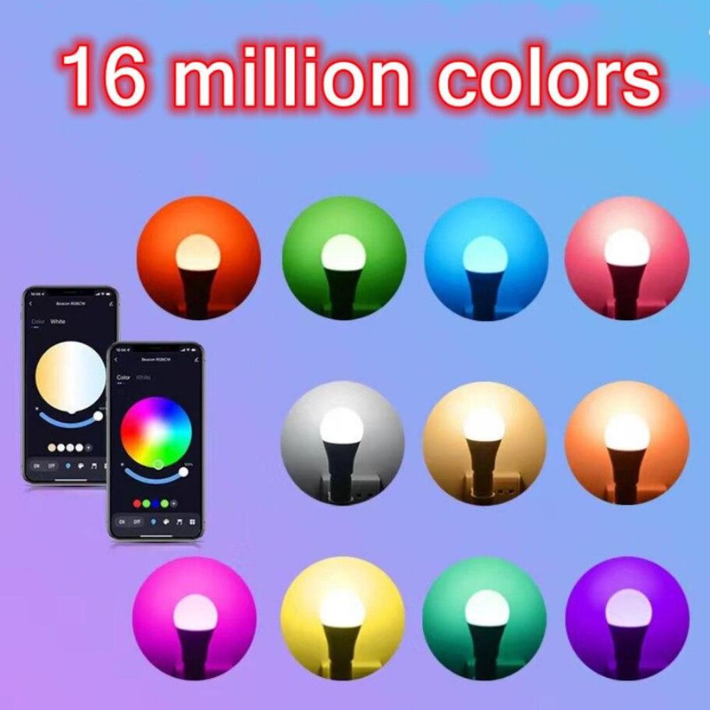 Wireless Bluetooth 4.0 Smart Bulb Tuya APP Control Dimmable 9W E27 RGB+CW+WW LED Color Change Lamp Compatible IOS/Android