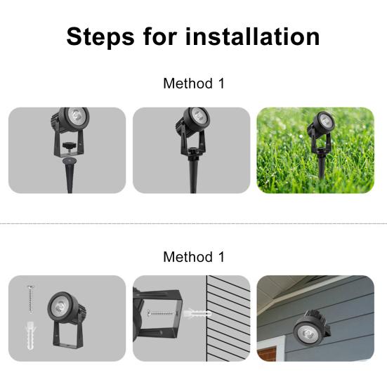 Outdoor Solar Spot Light with Stake 270-Degree Adjustable Super Bright IP65 Waterproof Auto