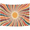 Vintage Sun Tapestry Aesthetic Boho Tapestries Abstract Retro 70s Rainbow Minimal Geometric Grunge Art Print Hippie Bohemian Decor Mid Century Modern