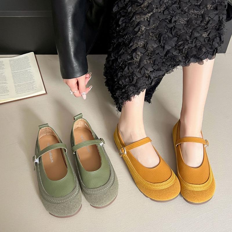 Fashion Single Shoes 2025 Spring and Autumn New Soft Sole Slip-on Slip-on Shoes Color Block Flat Sole Women