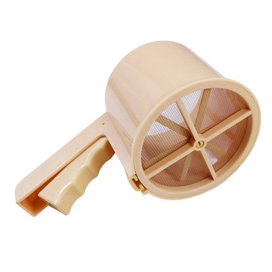 Peneira de farinha semiautomática, coador de malha fina, fácil de limpar, formato de copo, coador de farinha, peneira de cozimento, peneira de açúcar