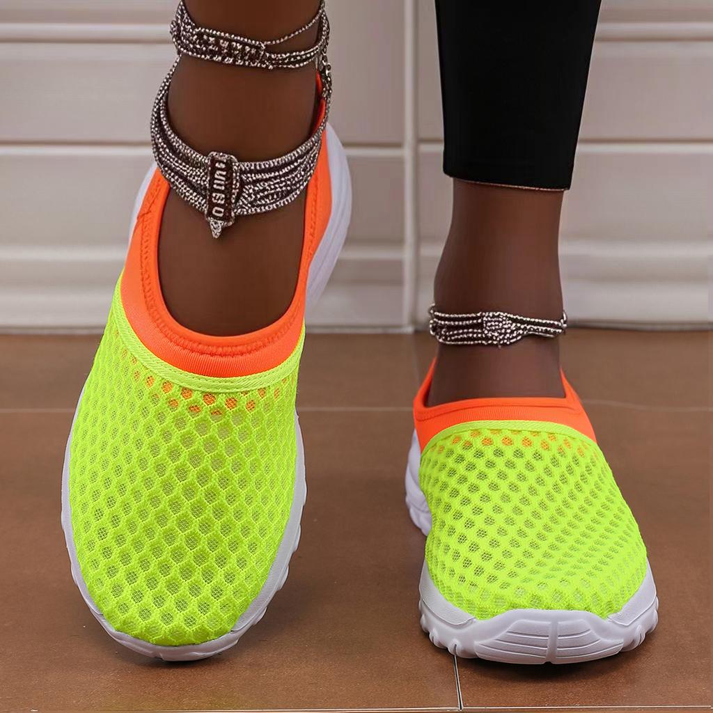 

Women s slippers, summer mesh breathable, family indoor slippers, women s thick-soled slide, fashionable walking shoes, Chanclas 43 помаранчевий