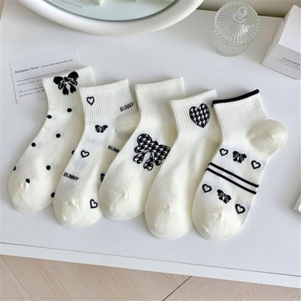 Summer Mesh Pattern Socks 5-Piece Set FD-0626