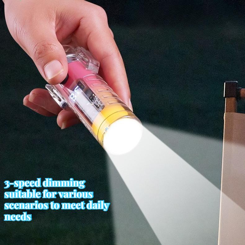 2025 New Fashionable Transparent Shell Arc Lighter Portable Type-C Charging with Flashlight Men's Luxury Cigarette Lighter Gift