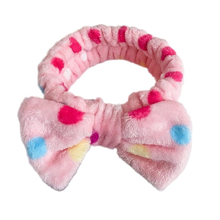 Fun Plush Bowknot Spa Headbands Elastic Hairband For Female Everyday Wear Hair Styling Accessories Makeup Hair Band