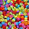 Smiley Face Acrylic Beads, 7mm Round for DIY Kids' Jewelry & Bracelets