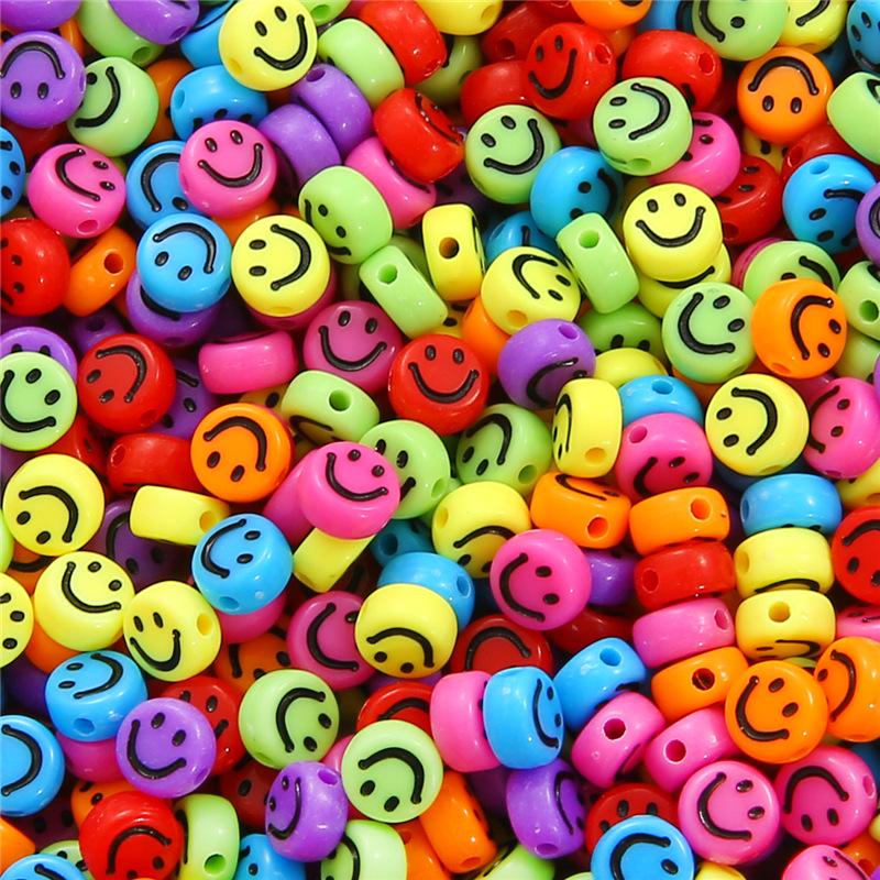 

Smiley Face Acrylic Beads, 7mm Round for DIY Kids Jewelry & Bracelets