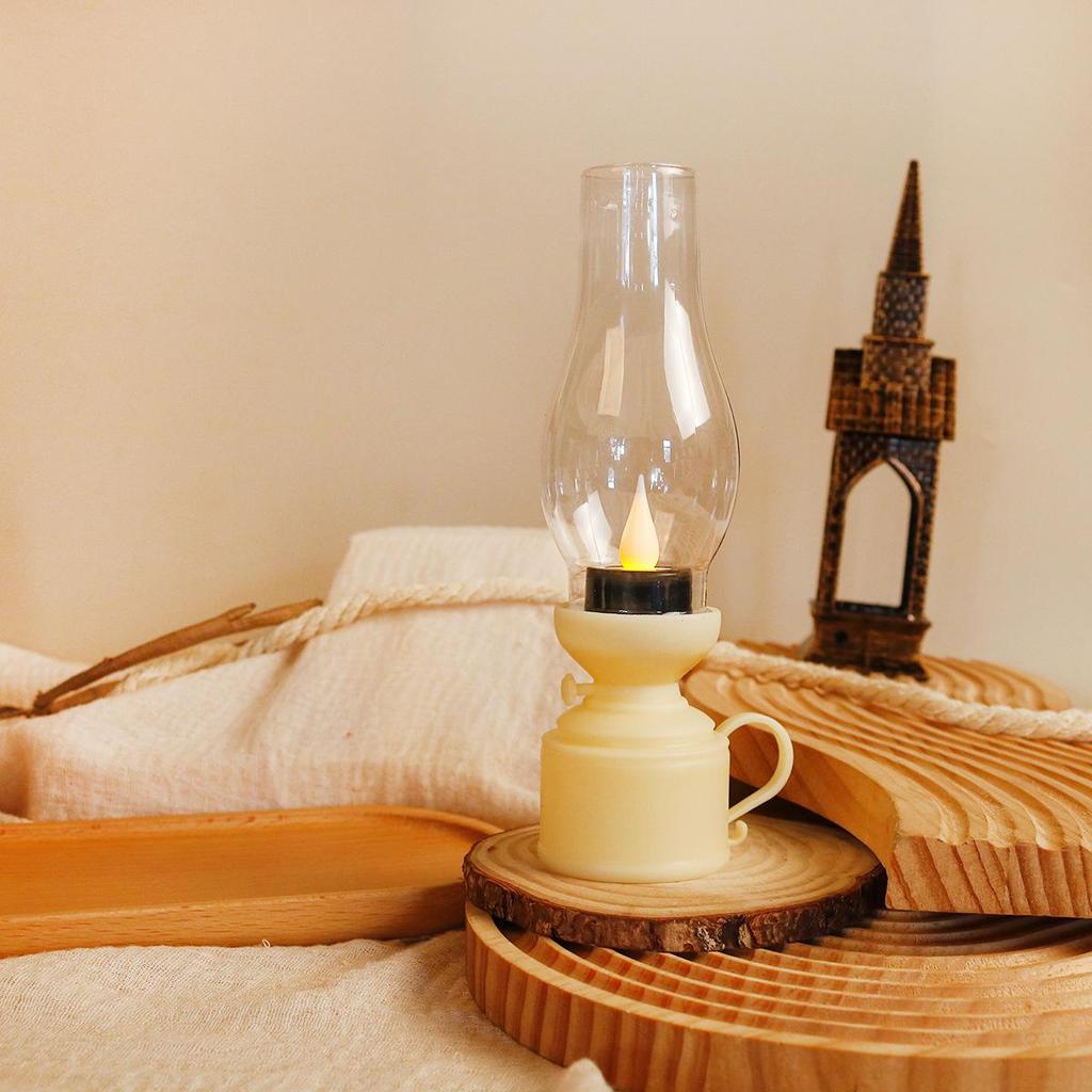 Vintage LED Candle Lamp: Retro Kerosene Design for Home Decor and Cozy Ambiance