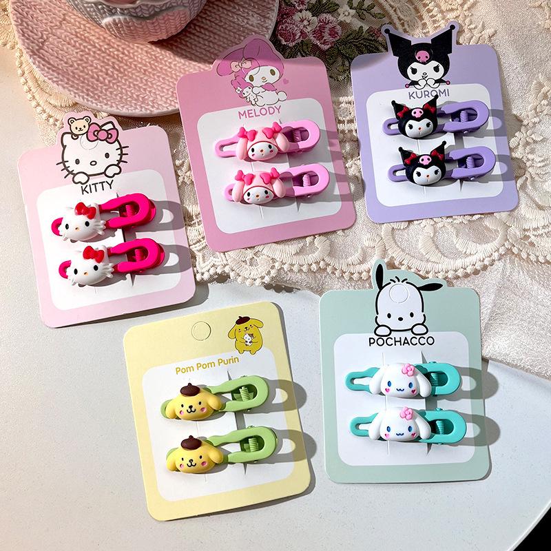 Sweet Cartoon Sanrio Heart Hair Clips - Super Cute & Versatile Hairpins for Baby and Girl's Bangs
