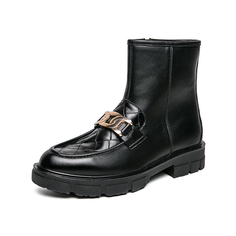 Fashion Classic Black Gentleman's Leather Shoes Men Fashion Brand Zip Men's Ankle Boots High Top Formal Boots For Men bota masculina