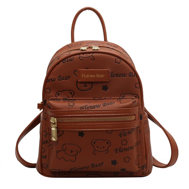 2025 New Women's Backpack Cute Bear Casual Fashion Versatile Backpack Large Capacity Temperament Campus Bag