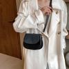Vintage Chic Saddle Bag For Women Stylish Casual Crossbody Purse In Black Brown And Gray