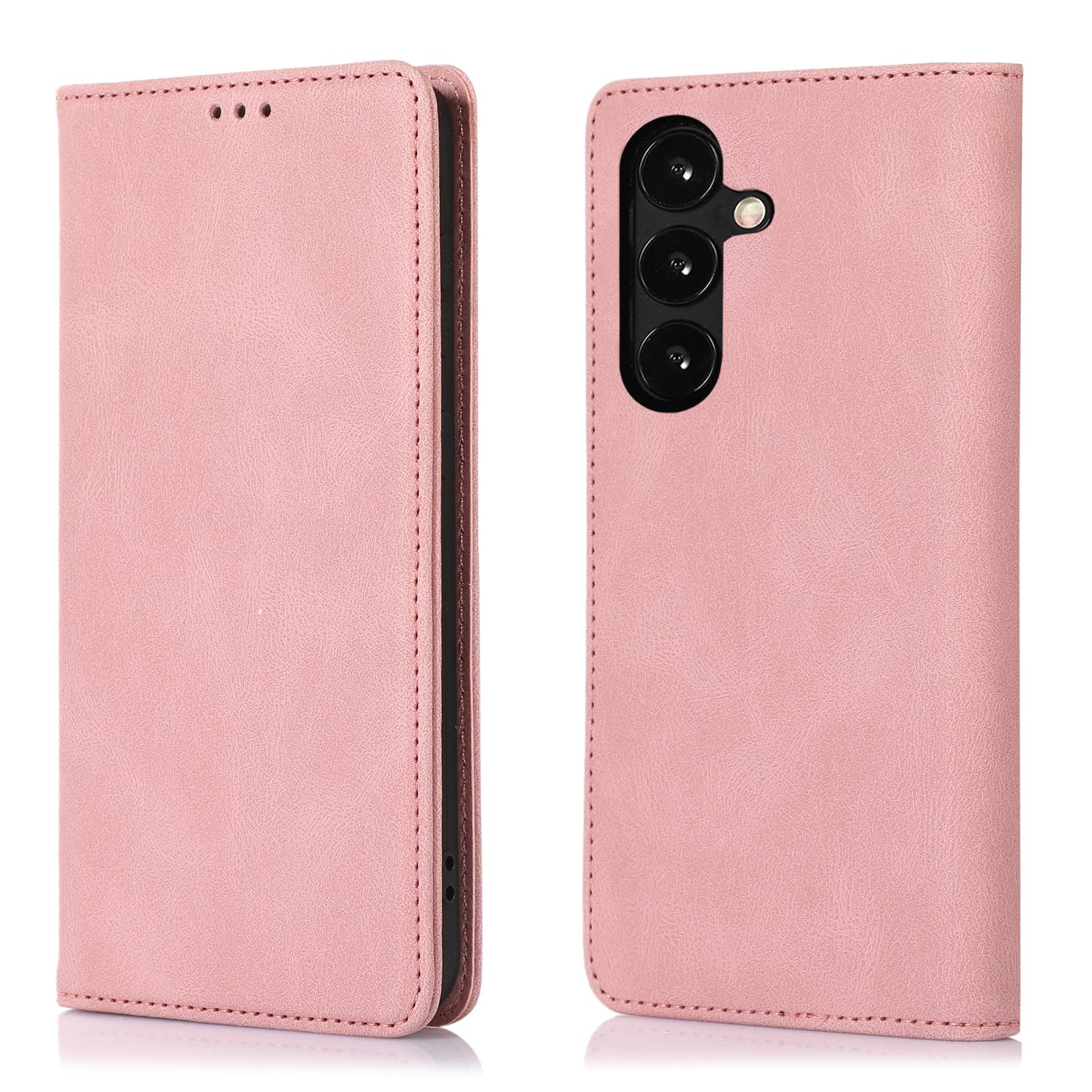 

For Samsung Galaxy A56 5G Case Wallet Magnetic Closing Leather Flip Phone Cover Rose Gold