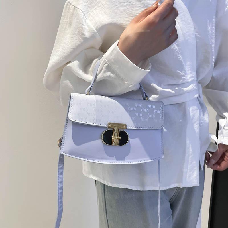 Fashion High-end Texture Light Luxury Design Sense Portable Shoulder Bag Versatile Commuter Solid Color Messenger Bag Women