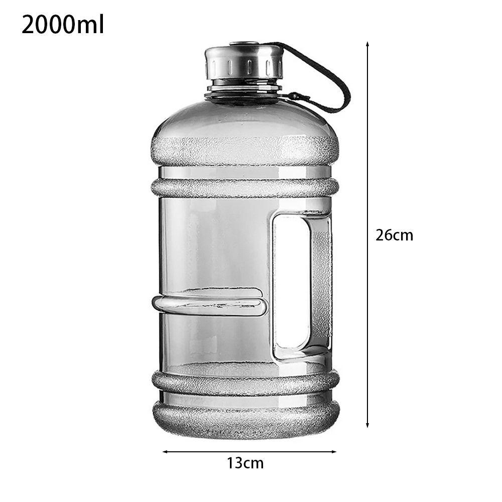 

2L PETG Large Capacity Water Bottle Training Sports Workout Drink Bottle Shaker Bottle With Handle Outdoor Gym Gallon Bottle прозрачный