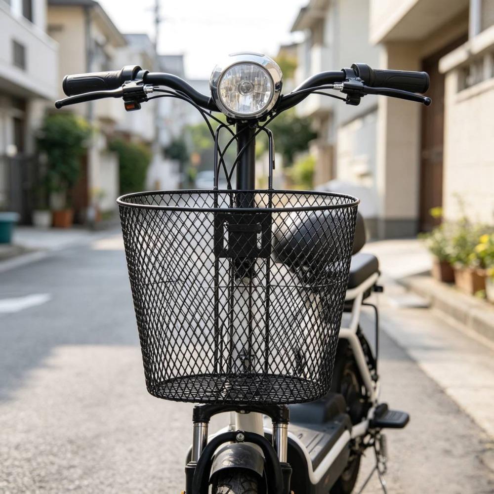 Black Rear Hanging Basket Iron E-Scooter E-bike Basket Bicycle Front Handlebar Basket