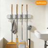 5 Hook Mop Clip Wall Mounted Broom Hanger Multi-functional Broom Organizer Clip  Shower Room