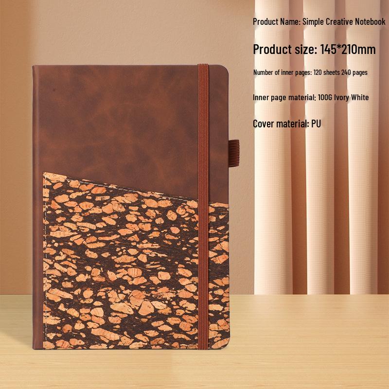 European Retro Student Diary with Custom Logo Embossed Leather Cover