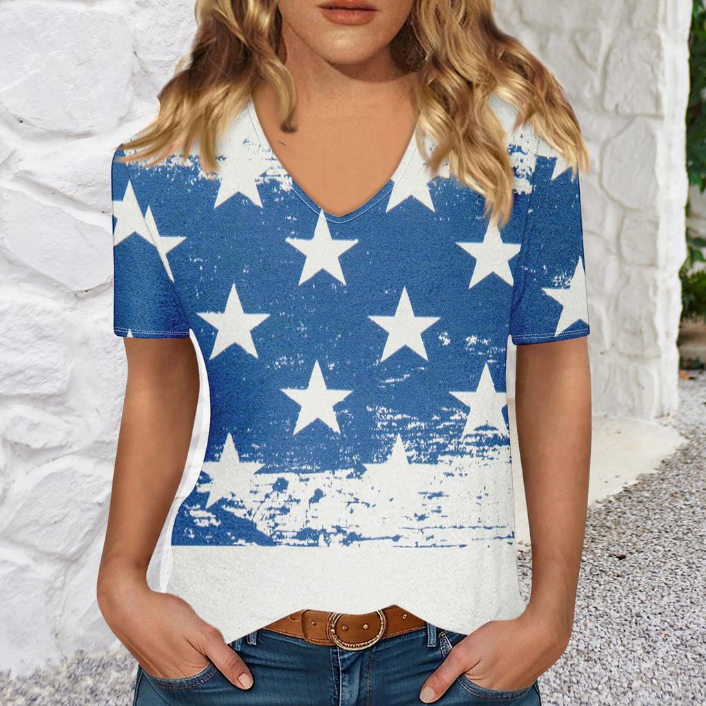 Trička s krátkým rukávem a výstřihem do V pro ženy, módní topy, moderní lehký měkký ležérní letní top